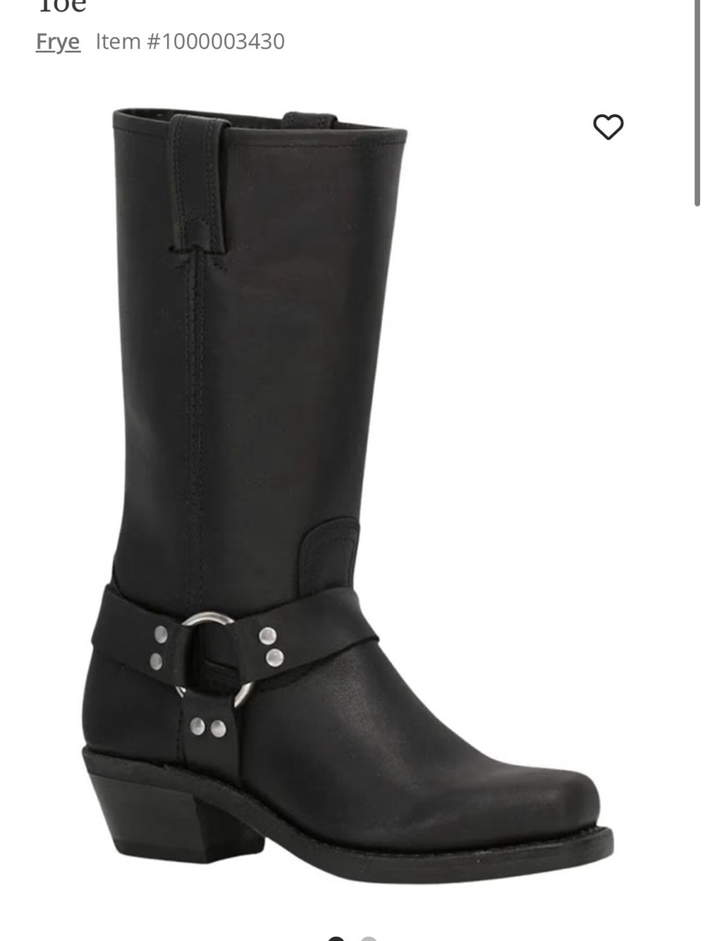 Frye Black Leather Mid-Calf Harness Boot